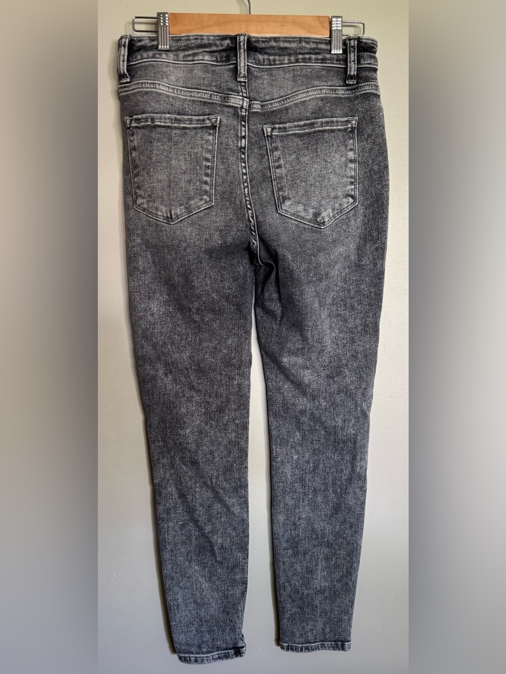 Flying Monkey High Rise Skinny Jeans Gray Acid Wash Women’s 29 Stretch Denim - Picture 2 of 10